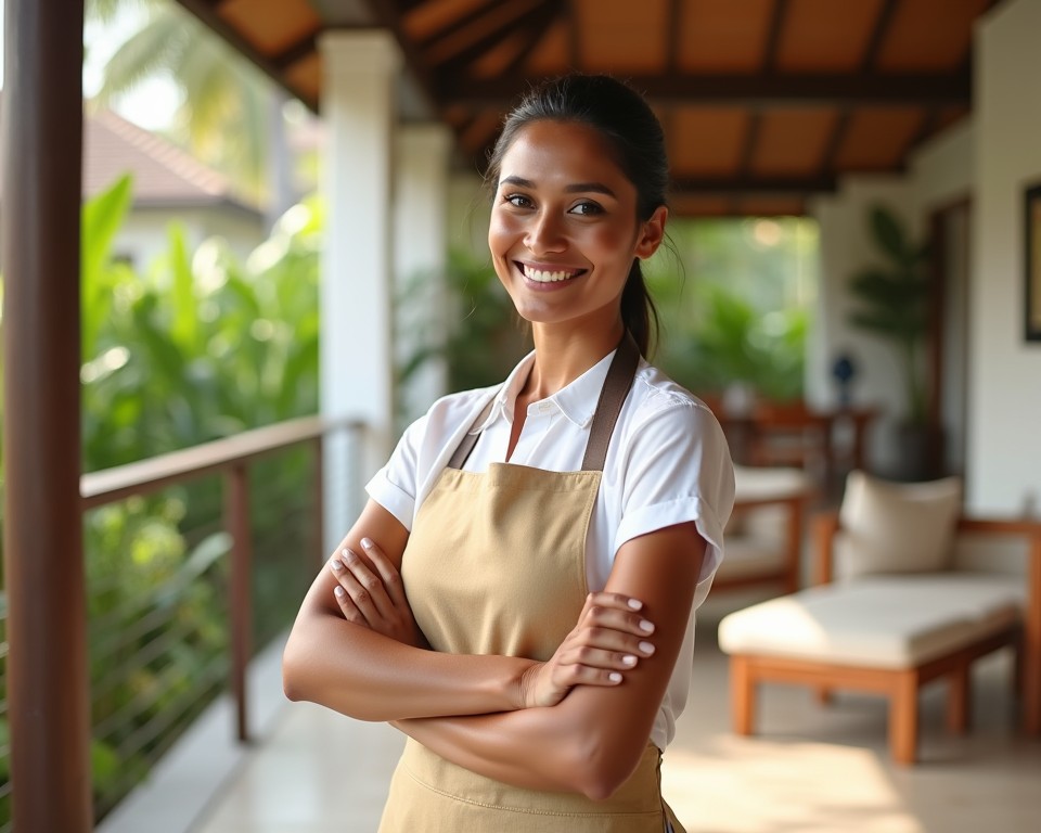 ri Lankan maid woman smiling